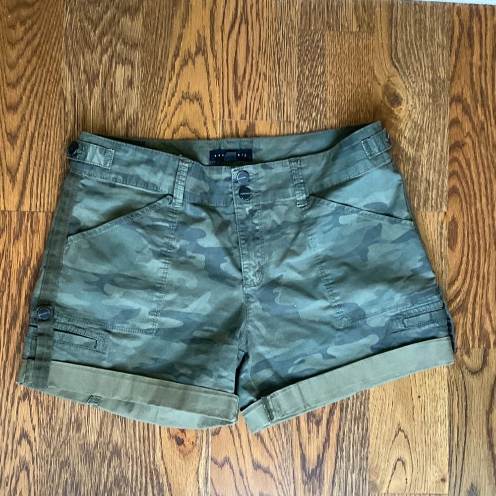 Sanctuary Olive Camo Women's Cargo Shorts